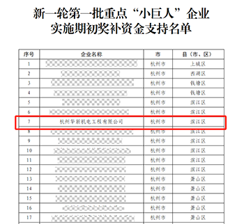 華新機(jī)電晉升國(guó)家重點(diǎn)“小巨人”啦！